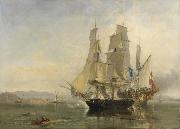 Clarkson Frederick Stanfield Action and Capture of the Spanish Xebeque Frigate El Gamo oil